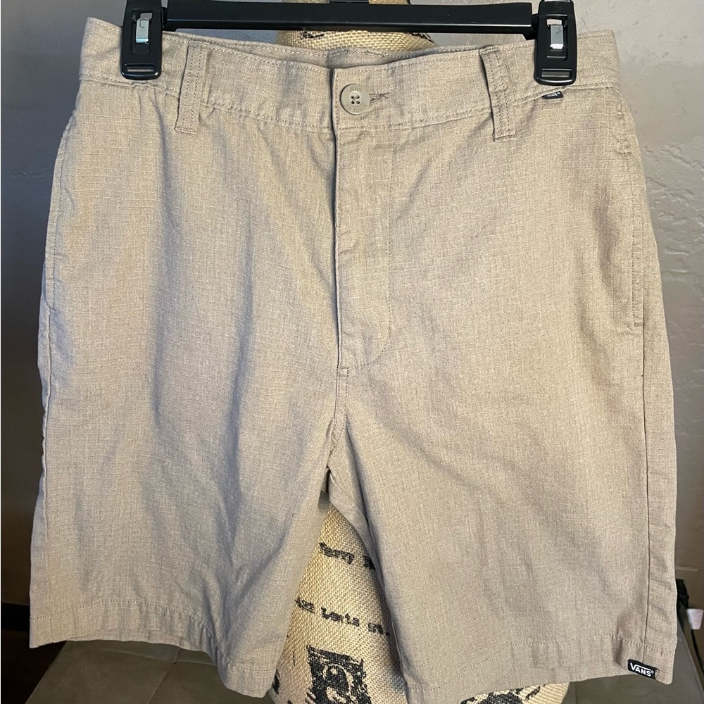 Vans Tan Flat Front Shorts Versatile Style